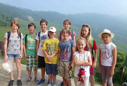 China Familienreise - China mit Kindern - Kinder in Reisterrassen