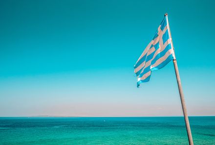 Familienreise Griechenland - Griechenland for family - Segelreise - Fahne Griechenland