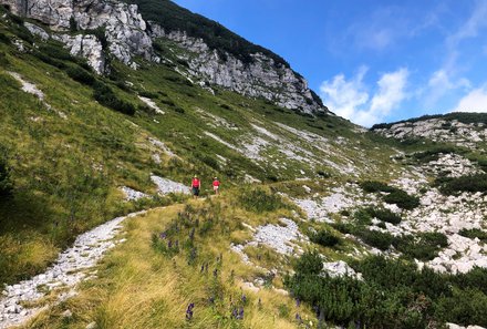 Slowenien Familienreise - Slowenien for family - Trekking mit Bergpanorama