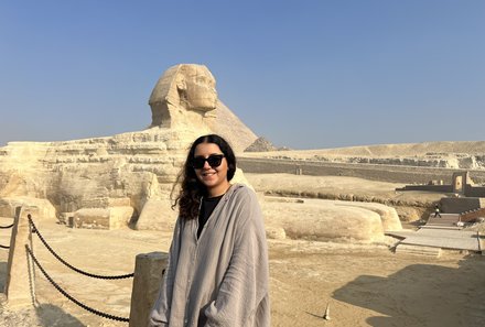 Familienreise Ägypten - Ägypten for family - Samira vor Sphinx