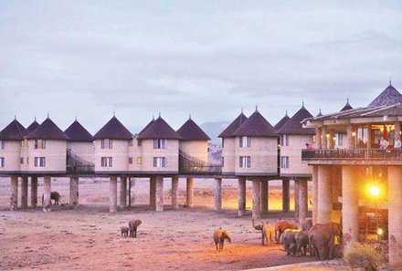 Kenia Familienreise - Kenia for family - Taita Hills - Salt Lick Safari bei Abend