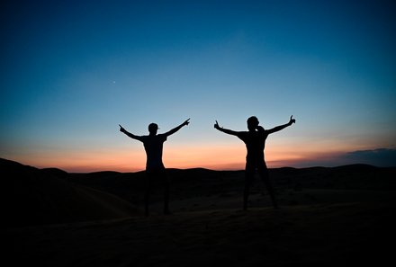 Familienreise Oman - Oman for family individuell deluxe - Sonnenuntergang in der Wüste