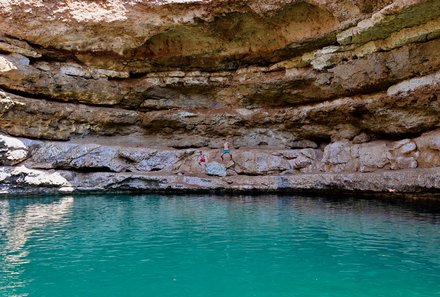 Oman mit Kindern individuell - Oman for family individuell - Kids baden im Bimmah Sinkhole