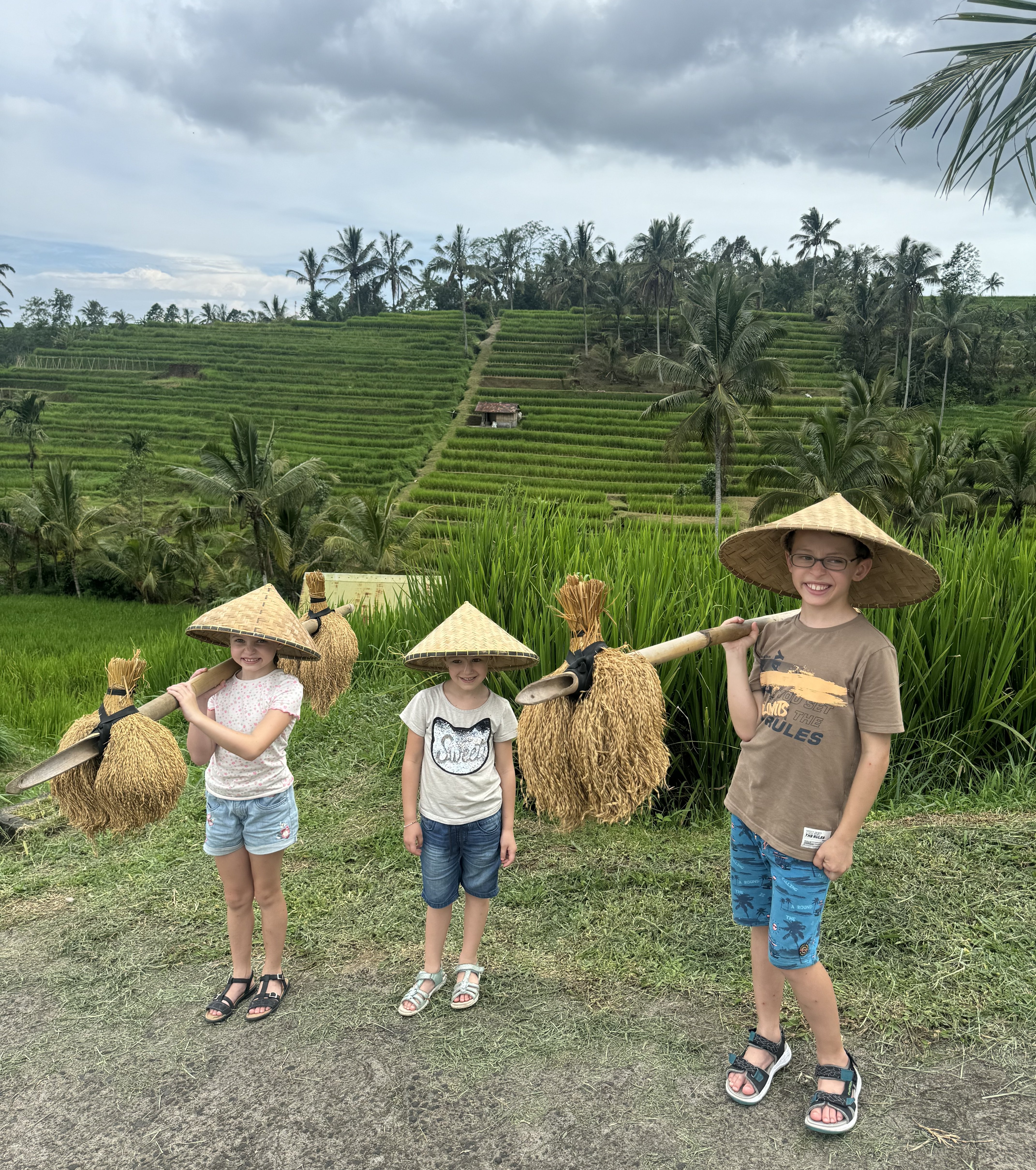 Bali mit Kindern Erfahrungen - Bali Rundreise mit Kindern - Kinder bei Reisterrassen