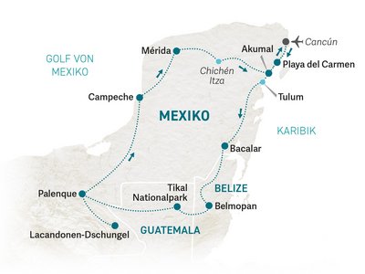 Mexiko Familienreise - Mexiko for family - Reiseroute 2025