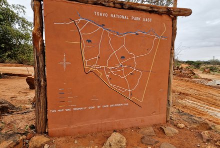 Kenia Familienreise - Kenia Family & Teens - Karte vom Tsavo Ost Nationalpark