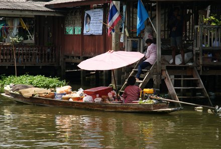 Thailand Familienreise mit Kindern - Thailand for family individuell - Warenverkauf auf Boot