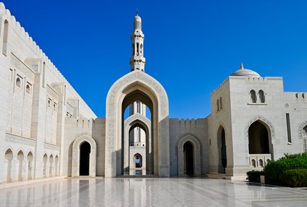 Oman Familienreise - Oman Family & Teens - Muscat - Blick auf Sultan Qabus Moschee