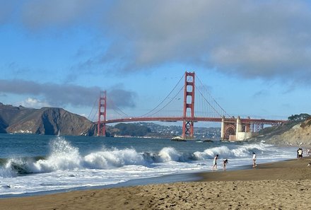 USA Südwesten mit Kindern - USA for family individuell - Kalifornien, Nationalparks & Las Vegas - Strand bei Golden Gate Bridge San Francisco