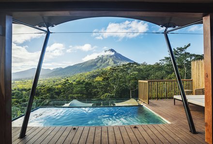 Costa Rica for family Deluxe - Familienreise in Costa Rica - Nayara Tented Camp Pool auf der Terrasse 