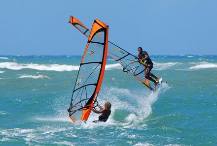 Dominikanische Republik mit Kindern - Dom Rep Familienreise - Windsurfers in Cabarete