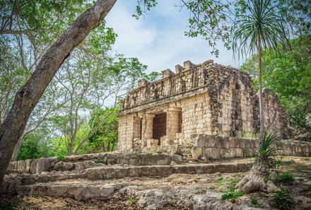 Mexiko for family Deluxe - Stätte von Uxmal -Ruinenstätte Nahaufnahme