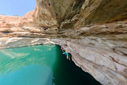 Oman Familienreise - Oman Family & Teens - Baden im Bimmah Sinkhole