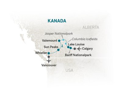 Familienreise Westkanada - Westkanada for family - Reiseroute 2025