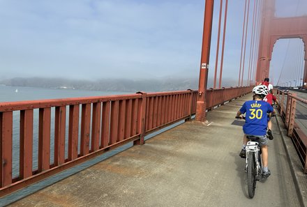 USA Südwesten mit Kindern - USA for family individuell - Kalifornien, Nationalparks & Las Vegas - Fahrradtour Golden Gate Bridge in San Francisco