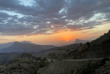 Familienreise Oman - Oman for family individuell deluxe - Landschaft mit Sonnenuntergang