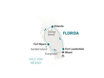 Florida Familienreise - Florida for family individuell - Reisekarte 2025