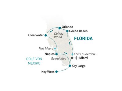 Florida Familienreise - Florida for family individuell - Reisekarte 2025