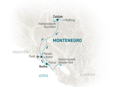 Montenegro for family - Reiseroute 2025