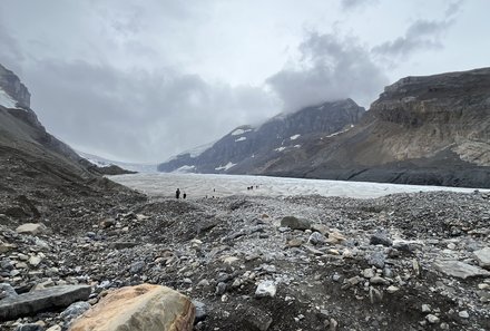 Westkanada Camping for family - Rocky Mountains mit Kindern - Spaziergang Athabasca Icefield