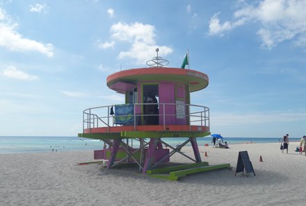 Florida Familienreise - Florida for family - Strand von Miami - Lifeguard-Tower