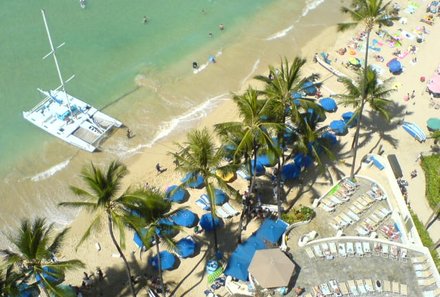 Hawaii Inselhopping for family individuell - Familienreise Hawaii mit Kindern - Waikiki Beach von oben