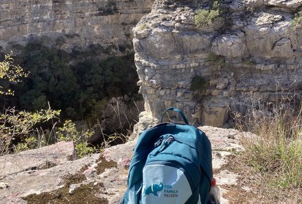 Albanien Familienreise - Albanien for family individuell - Langarica Canyon mit FFR-Rucksack