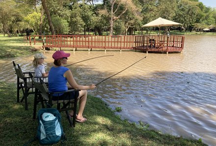 Kenia Familienreise - Kenia for family individuell - Best of Safari & Chale Island - Ziwani - Rebecca Pesch angelt