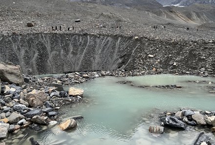 Westkanada Camping for family - Rocky Mountains mit Kindern - Icefield türkises Wasser