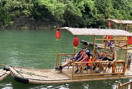 China mit Kindern - China for family - Bambusfloßfahrt Yulong-Fluss