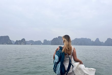 Vietnam Familienreise - Vietnam for family Summer - Vanessa Salamon in der Halong Bucht