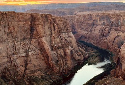 USA Südwesten mit Kindern - USA Westküste for family individuell - Abenteuer im Wilden Westen - Blick auf Wasser bei Horseshoe Bend