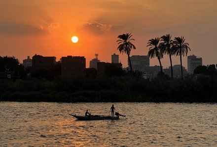 Familienreise Ägypten - Ägypten for family individuell deluxe - Sonnenuntergang Nil