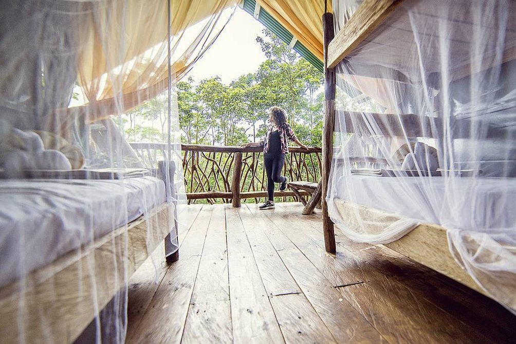 Costa Rica mit Kindern - Familienreise in Costa Rica - Schlafzimmer La Tigra mit Moskitonetzen