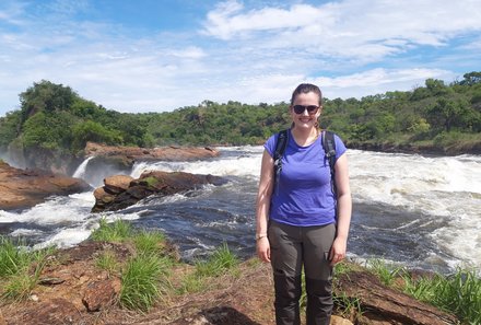 Uganda Familienurlaub - Uganda Family & Teens - Svenja an den Top of the Falls