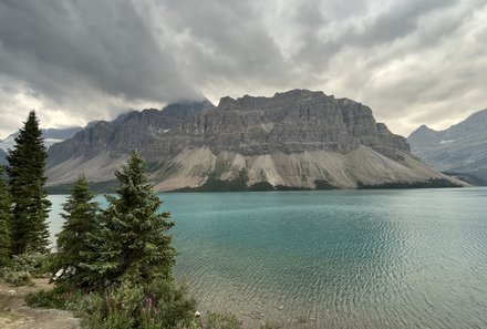 Westkanada Camping for family - Rocky Mountains mit Kindern - Bow Lake Panorama