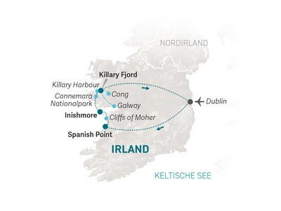 Irland Familienreise - Irland for family - Karte 2025