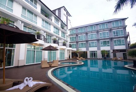 Thailand Familienreise mit Kindern - Thailand for family individuell - A-Te-Chumphon Hotel - Poolbereich