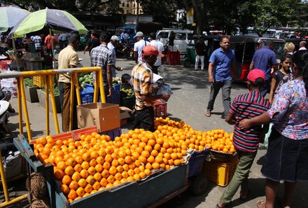 Sri Lanka mit Jugendlichen - Sri Lanka Family & Teens - Kandy - Marktstand mit Orangen