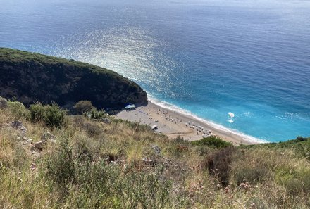 Albanien Familienreise - Albanien for family individuell - Blick auf Gjipe Beach