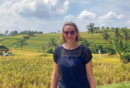 Bali mit Kindern - Bali for family - Rebecca bei den Reisterrassen